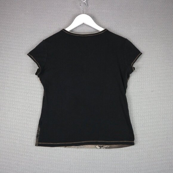 Blue Canyon Made in USA Embellished Floral V Neck Shirt Womens Large - Picture 2 of 8